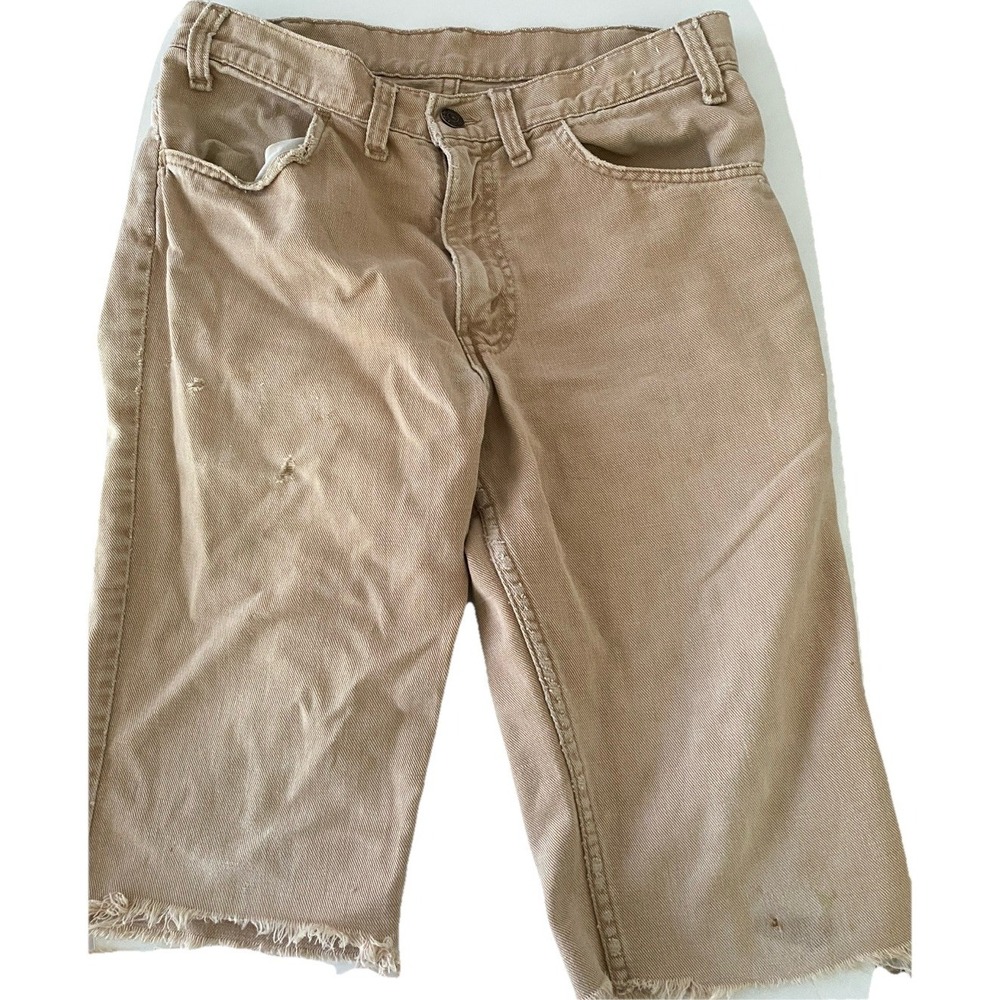 VTG 70s Levi's 693 Cut-off Tan White‎ Tab Size 31